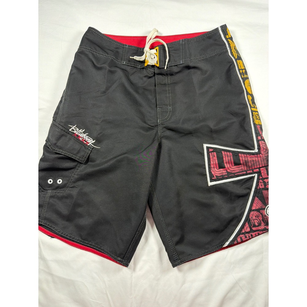 Billabong Mens Board Shorts Black Red Yellow Graphic Size 32 M113USUC